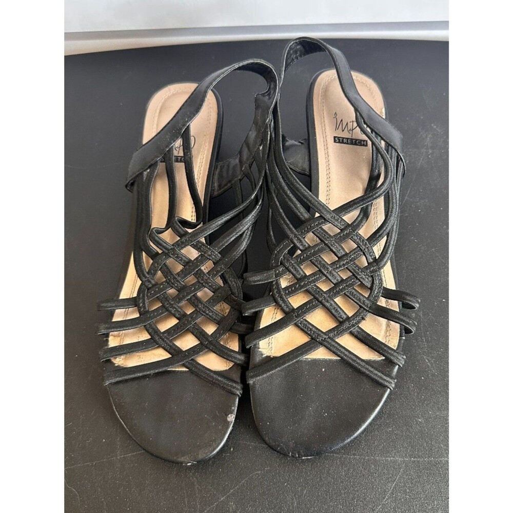Impo Black Flat Slide Sandals Womens Size 9M Shoes